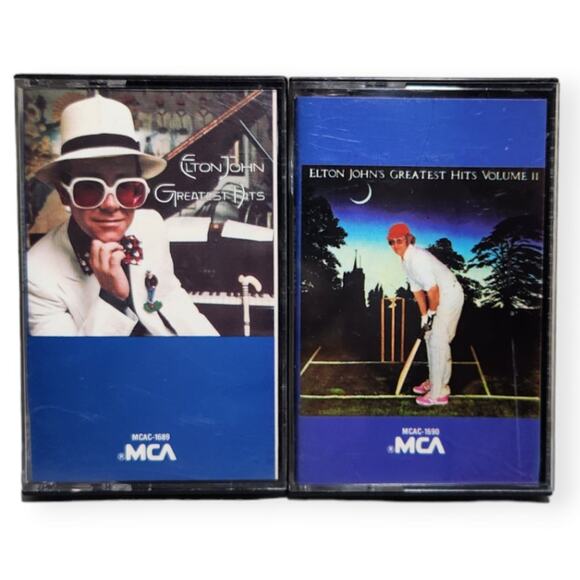 Elton John's Greatest Hits & Greatest Hits Vol. 2Tested Cassettes (MCA, 70s) - Picture 1 of 6